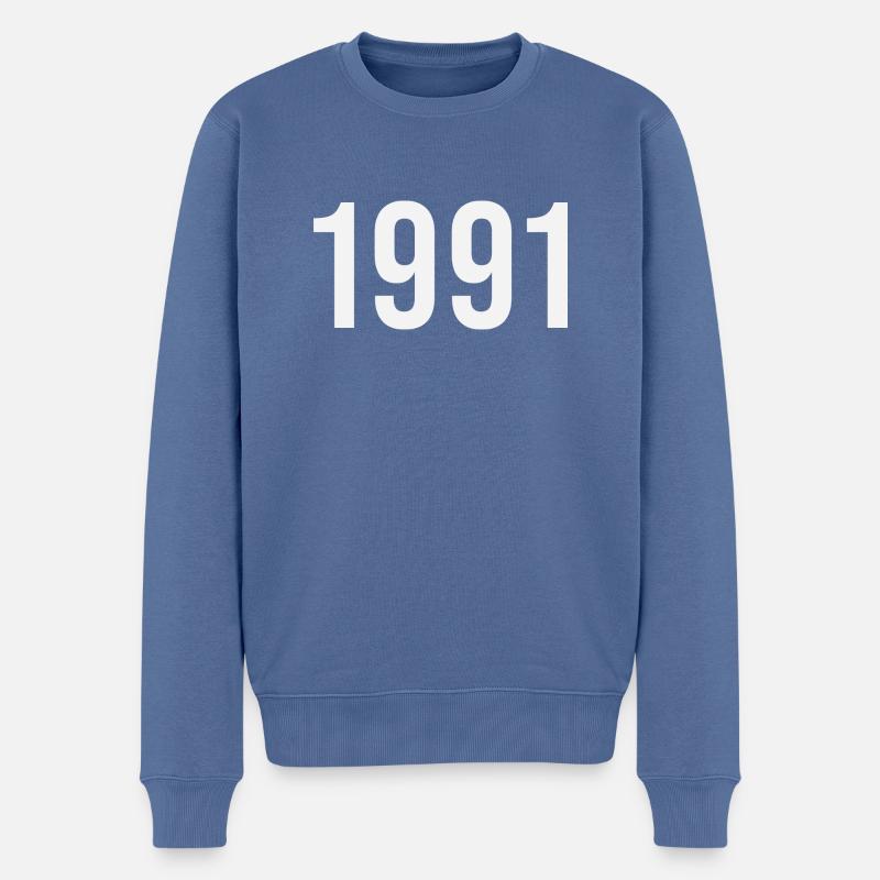 1991 - Männer Premium Bio Pullover - Taubenblau
