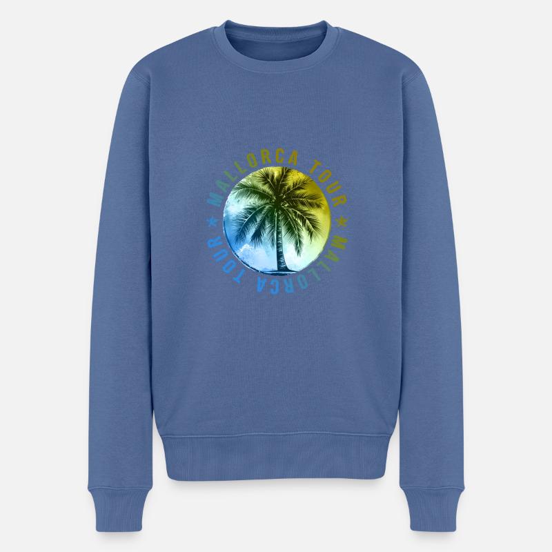 Mallorca Tour Urlaub - Männer Premium Bio Pullover - Taubenblau