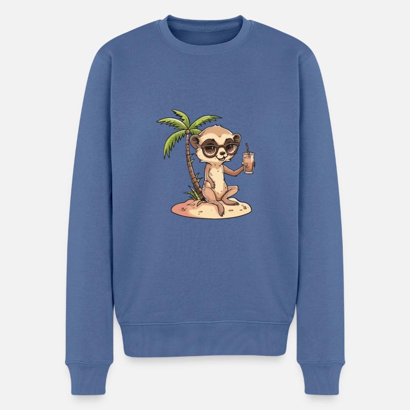 Erdmännchen Sommer Urlaub - Männer Premium Bio Pullover - Taubenblau