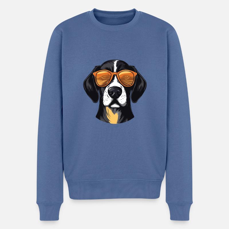 Beagle Hund Kopf Cool - Männer Premium Bio Pullover - Taubenblau