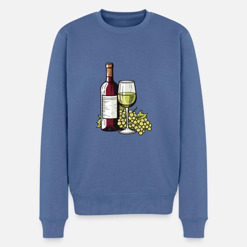 Weinglas Weintrauben Wein - Männer Premium Bio Pullover - Taubenblau