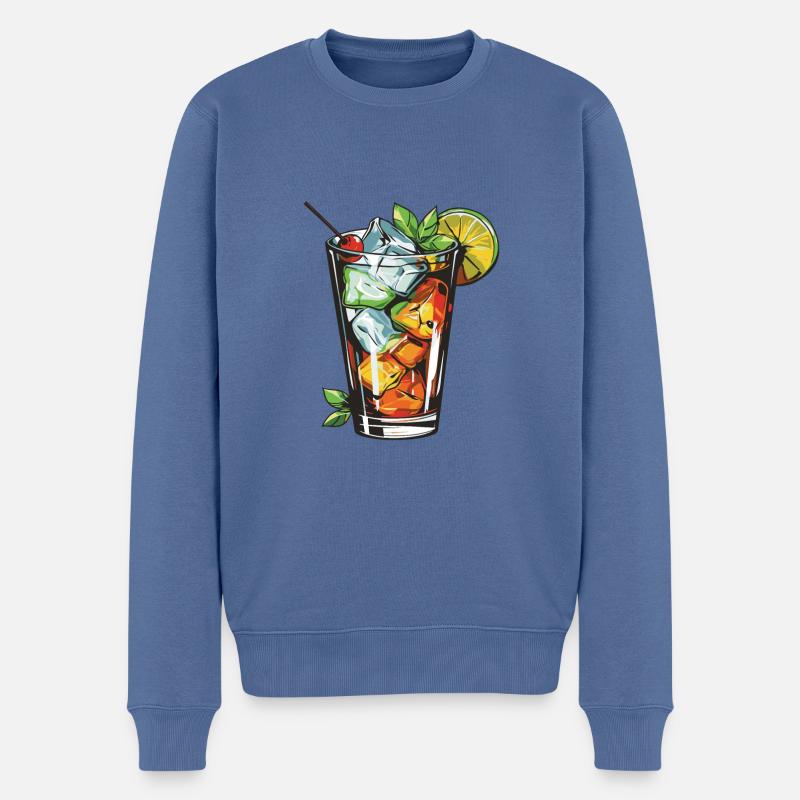 Limonade Getränk - Männer Premium Bio Pullover - Taubenblau