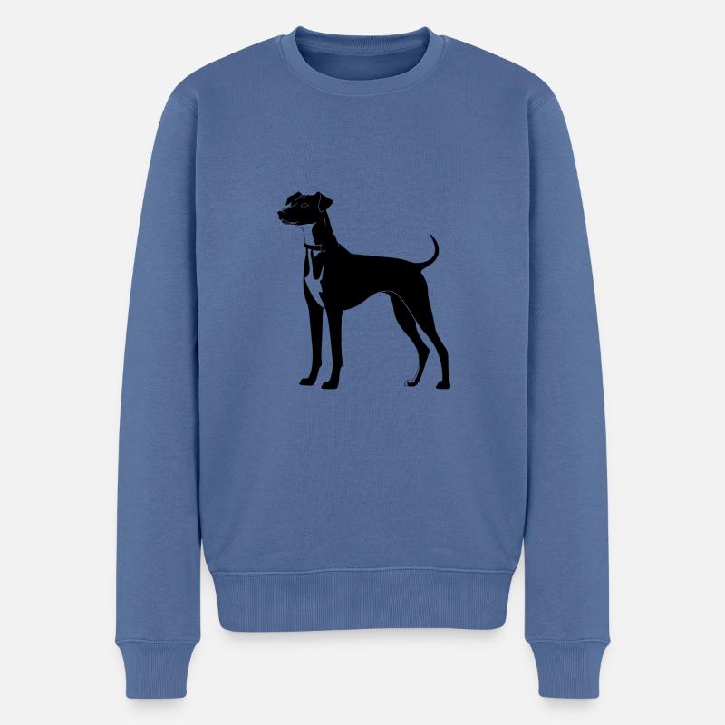 Whippet Hund Symbol - Männer Premium Bio Pullover - Taubenblau