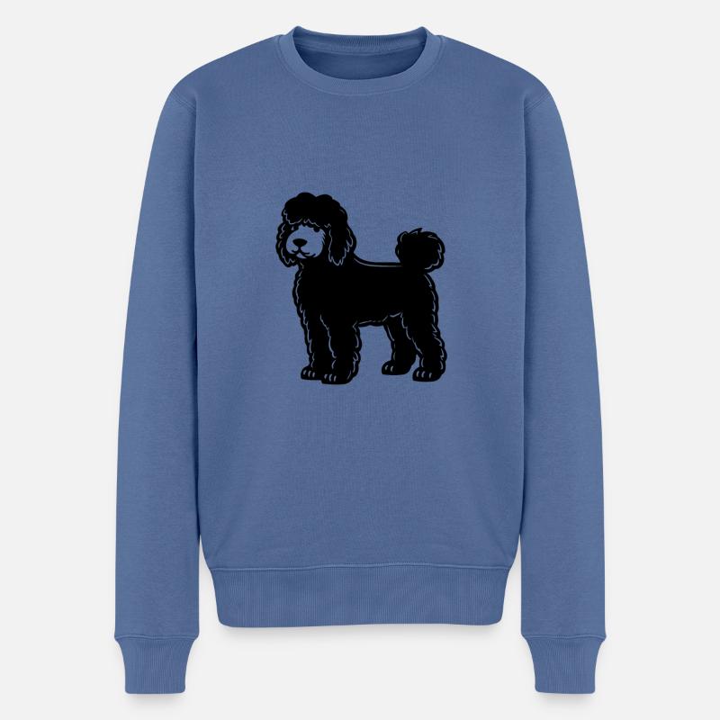 Poodle Hund Symbol - Männer Premium Bio Pullover - Taubenblau