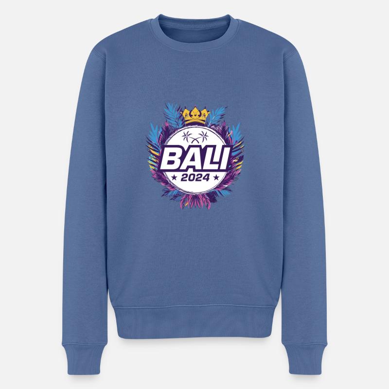 Bali 2024 - Männer Premium Bio Pullover - Taubenblau