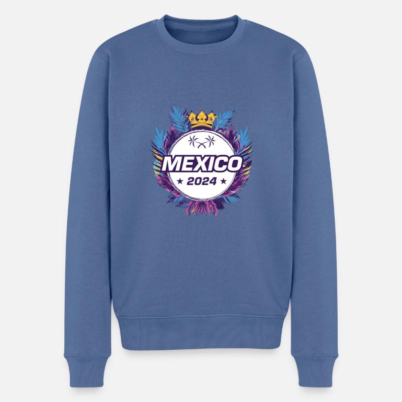 Mexiko 2024 - Männer Premium Bio Pullover - Taubenblau