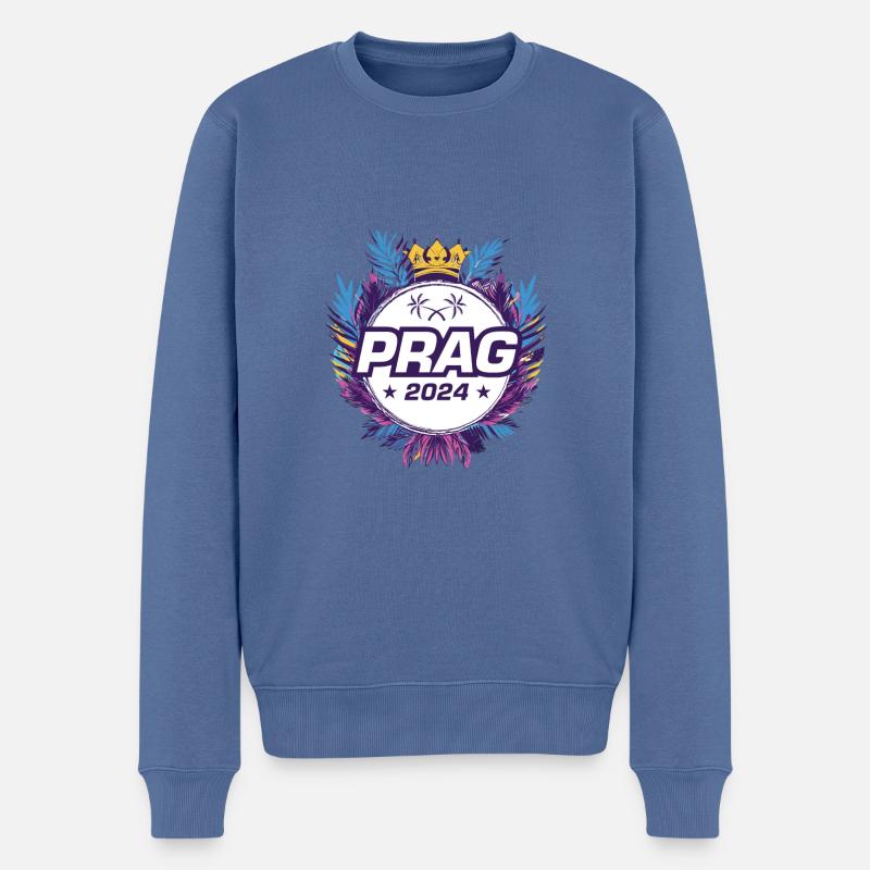 Prag 2024 - Männer Premium Bio Pullover - Taubenblau