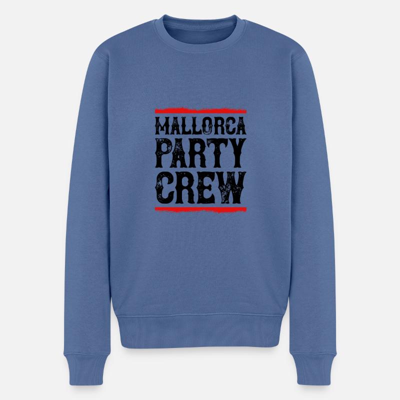 Mallorca Party Crew - Männer Premium Bio Pullover - Taubenblau