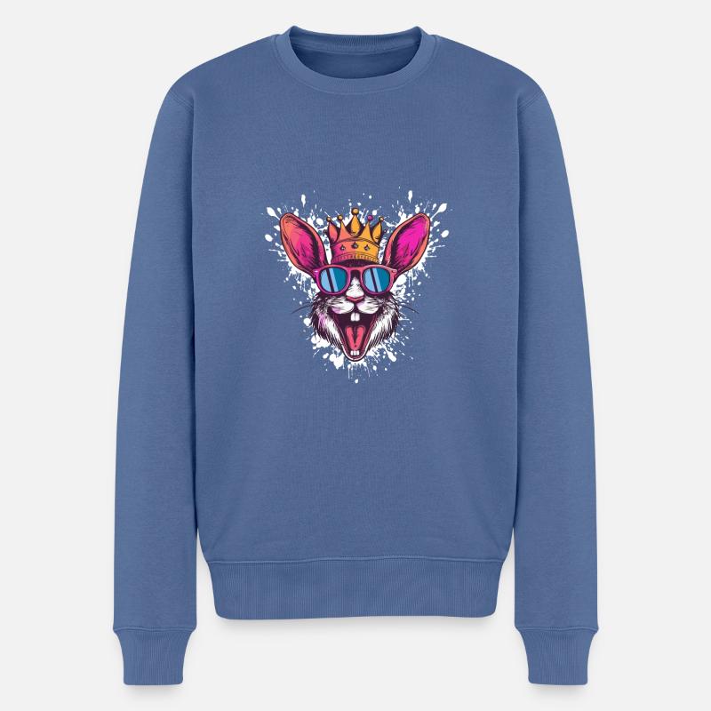 Bunny Comic Funny Party - Pull Premium bio Homme - bleu pigeon
