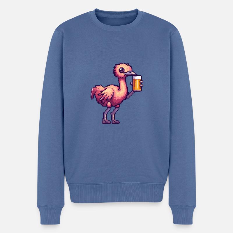 Pixel de bière Strauss - Pull Premium bio Homme - bleu pigeon