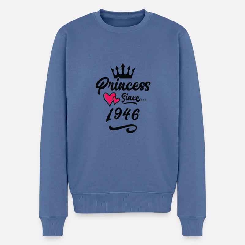 1946 Anniversaire de la princesse - Pull Premium bio Homme - bleu pigeon