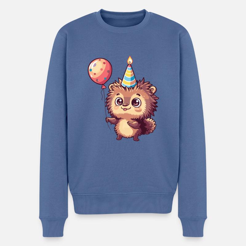 Hérisson Anniversaire Bande Dessinée - Pull Premium bio Homme - bleu pigeon