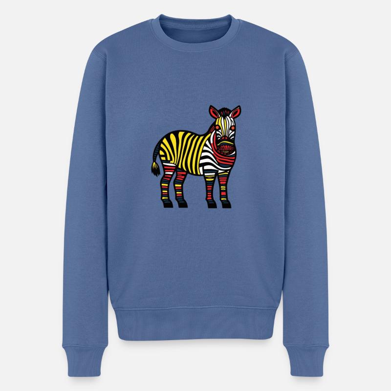 Zebra Halloween Tier - Männer Premium Bio Pullover - Taubenblau