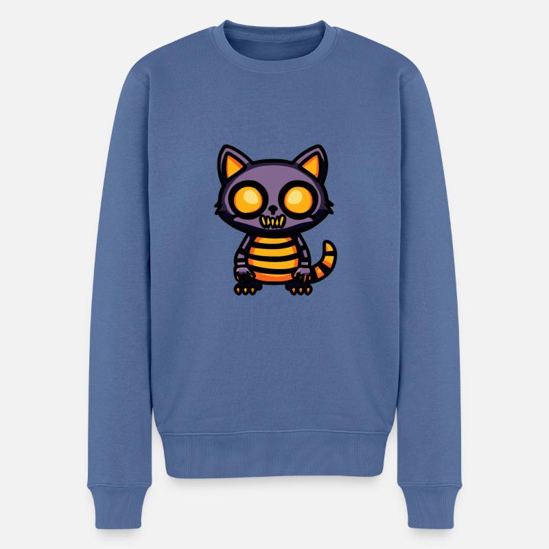 Waschbär Halloween Tier - Männer Premium Bio Pullover - Taubenblau