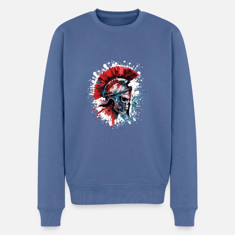 Casque Spartan Skull - Pull Premium bio Homme - bleu pigeon