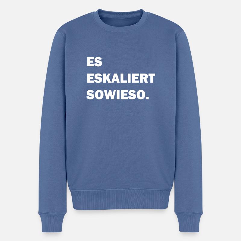 Eskalation - Männer Premium Bio Pullover - Taubenblau