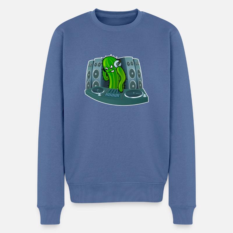 Cactus DJ - Pull Premium bio Homme - bleu pigeon