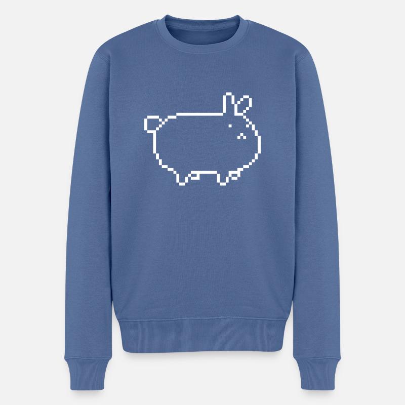 rabbit_pixel - Männer Premium Bio Pullover - Taubenblau