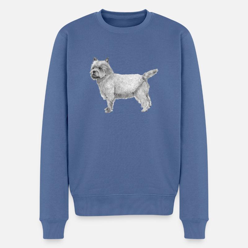 Cairn-Terrier - Männer Premium Bio Pullover - Taubenblau