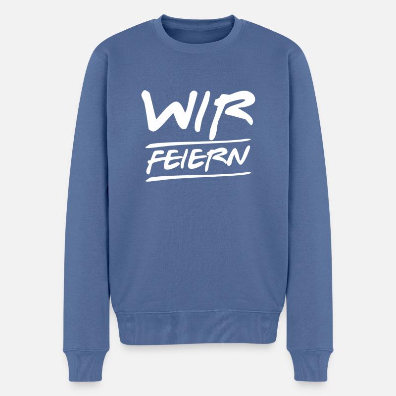 ich heirate - wir feiern - Männer Premium Bio Pullover - Taubenblau