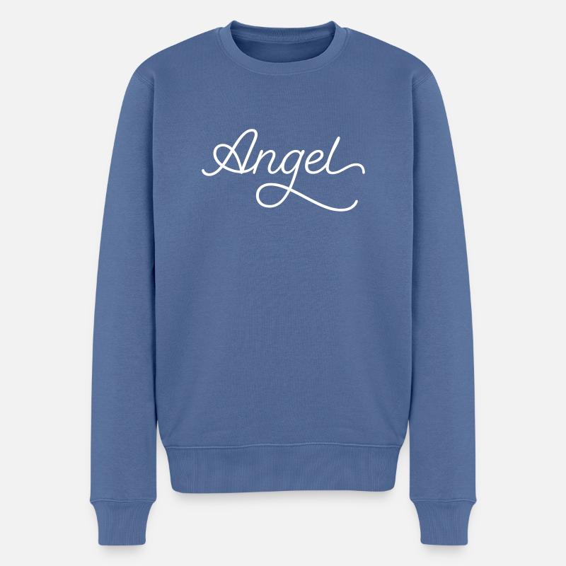 ange - Pull Premium bio Homme - bleu pigeon