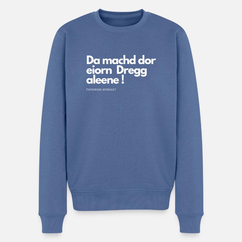 Thüringer Mundart 46 - Männer Premium Bio Pullover - Taubenblau