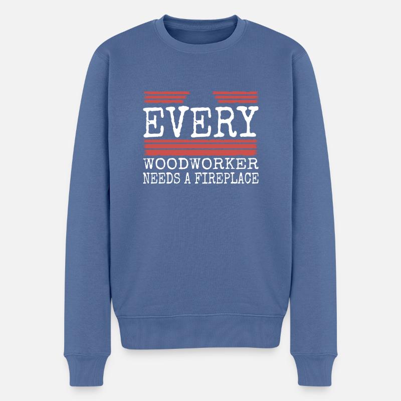 charpentier travail tshirts déclaration ébéniste - Pull Premium bio Homme - bleu pigeon