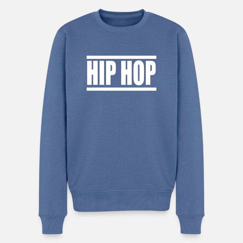 Hip-Hop - Männer Premium Bio Pullover - Taubenblau