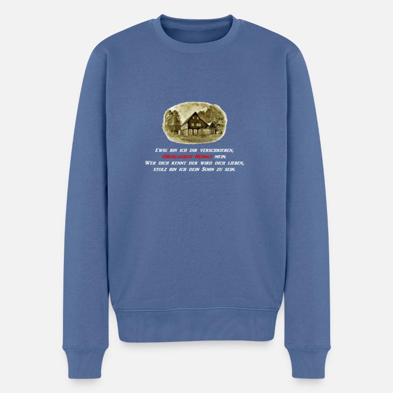 Oberlausitz Heimat - Männer Premium Bio Pullover - Taubenblau