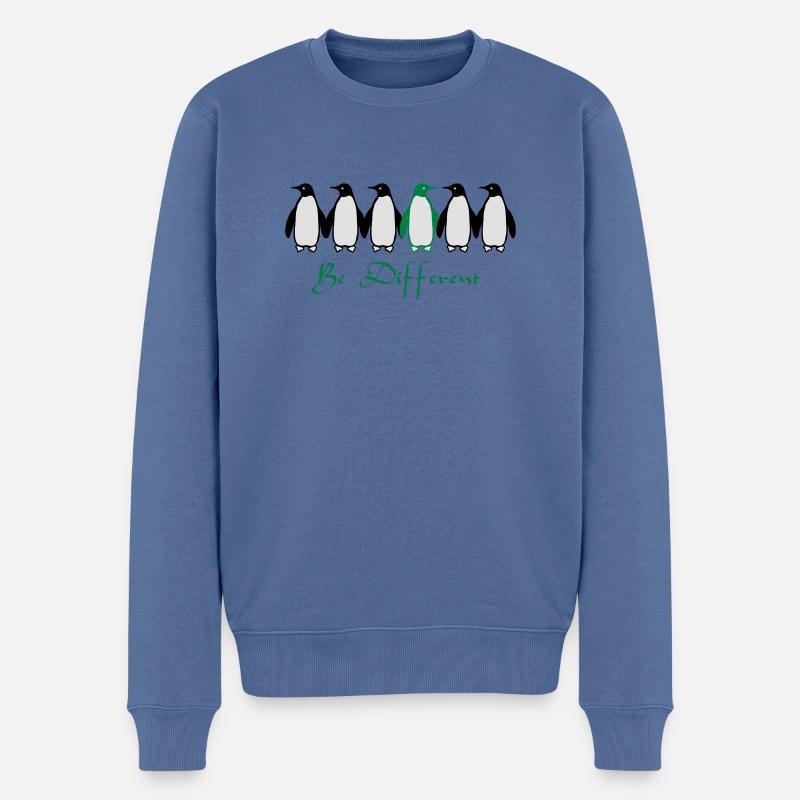 Be Different - Pull Premium bio Homme - bleu pigeon
