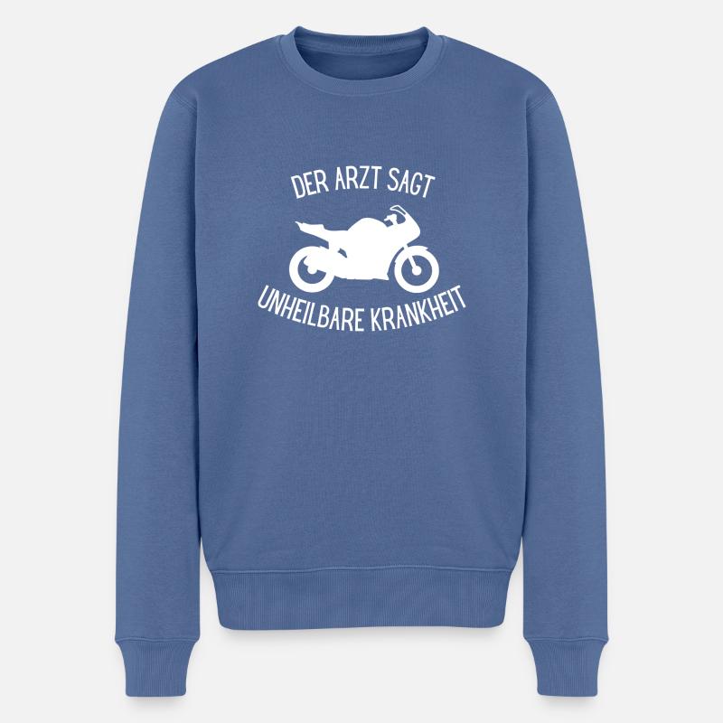Motorrad fahren - Männer Premium Bio Pullover - Taubenblau