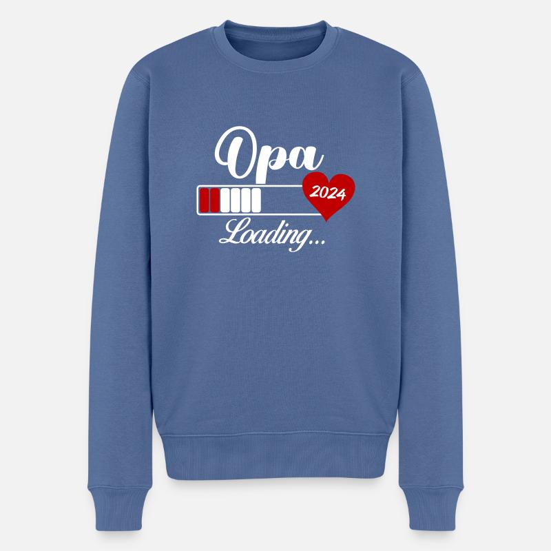 opa loading 2024 - Männer Premium Bio Pullover - Taubenblau
