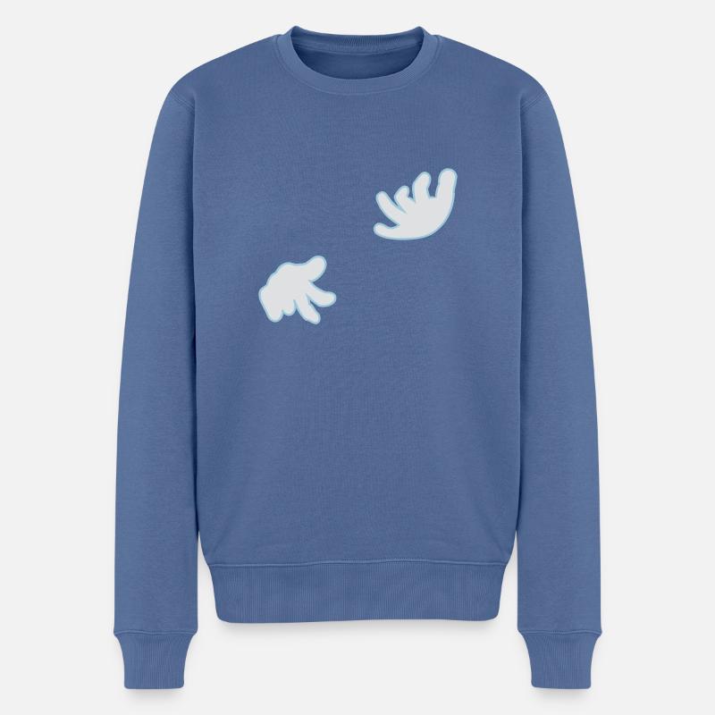 Luftgitarre / air guitar (2c) - Männer Premium Bio Pullover - Taubenblau