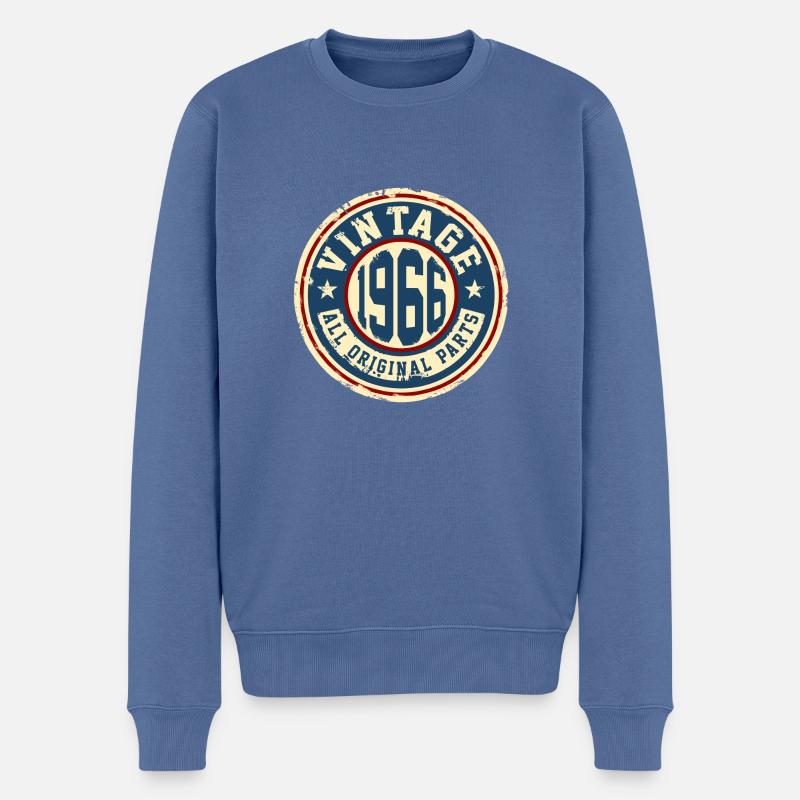 Vintage 1966 - Männer Premium Bio Pullover - Taubenblau