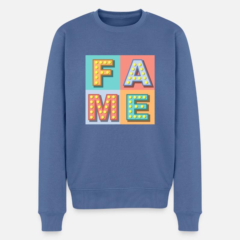 Fame - Männer Premium Bio Pullover - Taubenblau