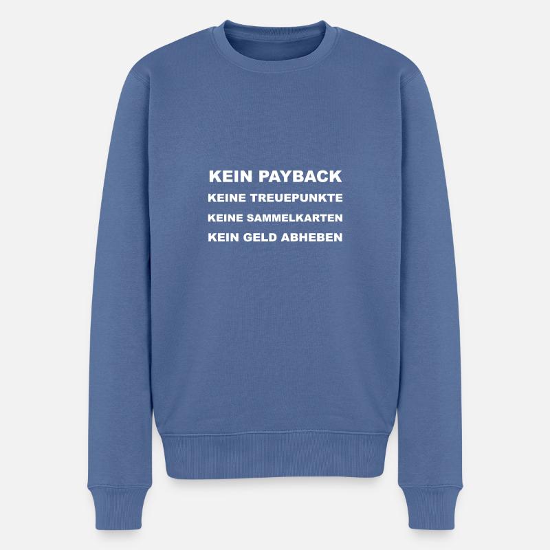 Panier helper (Payback, des points, des cartes, de l'argent) - Pull Premium bio Homme - bleu pigeon