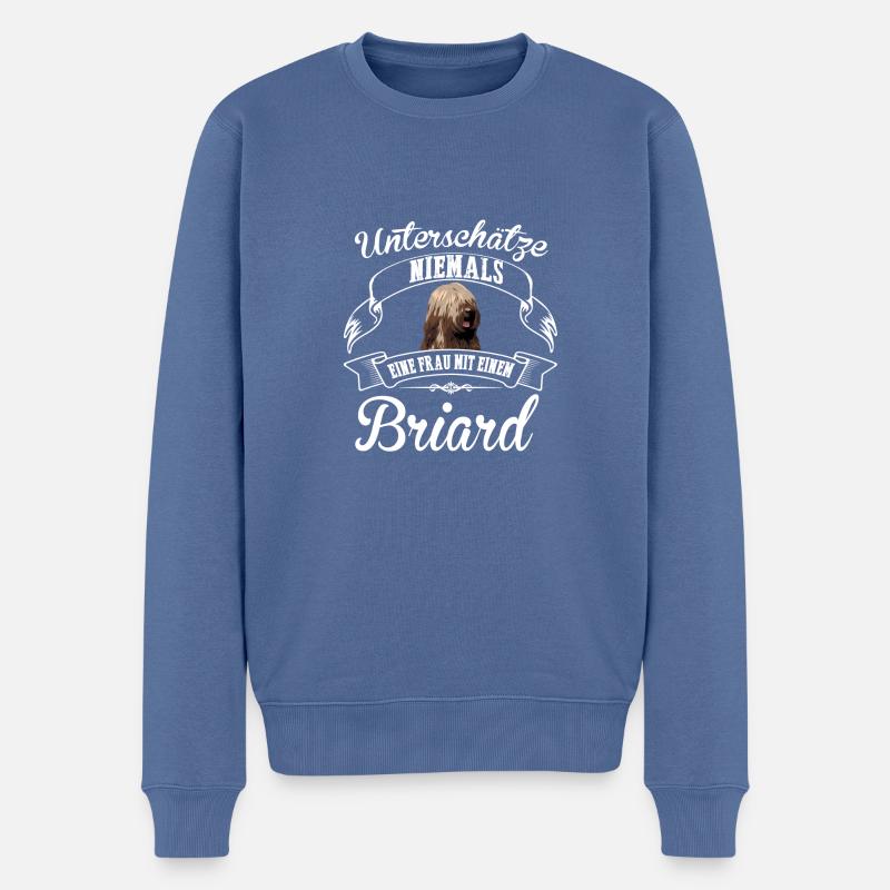 Briard - Männer Premium Bio Pullover - Taubenblau