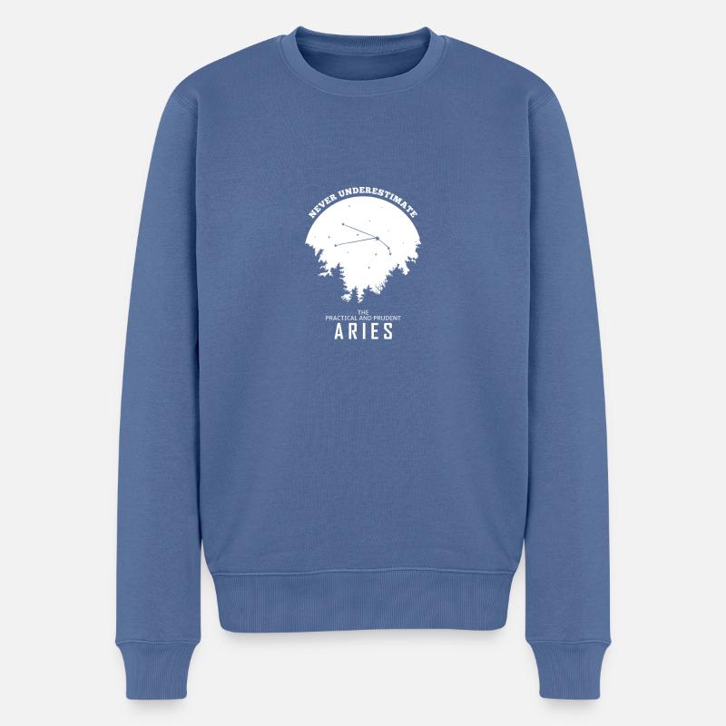 Widder Horoskop Sternzeichen Geschenk - Männer Premium Bio Pullover - Taubenblau