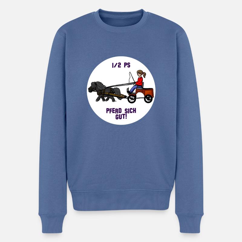 Pferd sich gut - Männer Premium Bio Pullover - Taubenblau