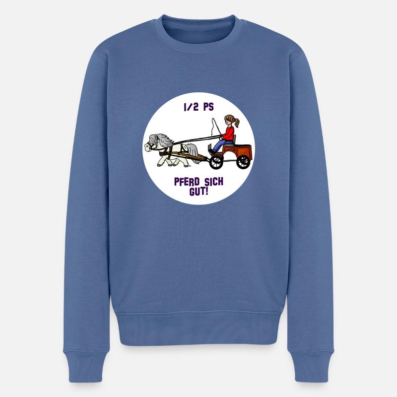Pferd sich gut - Männer Premium Bio Pullover - Taubenblau