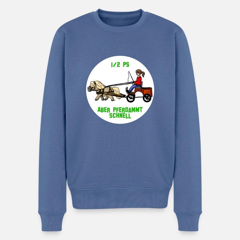 Pferdammt schnell - Männer Premium Bio Pullover - Taubenblau