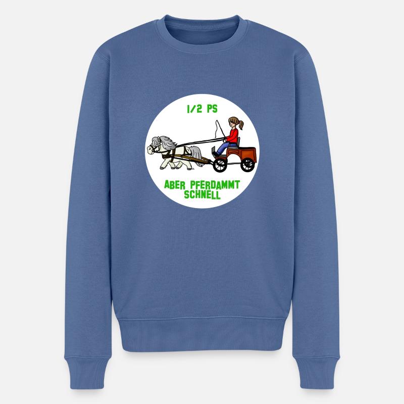 Pferdammt schnell - Männer Premium Bio Pullover - Taubenblau