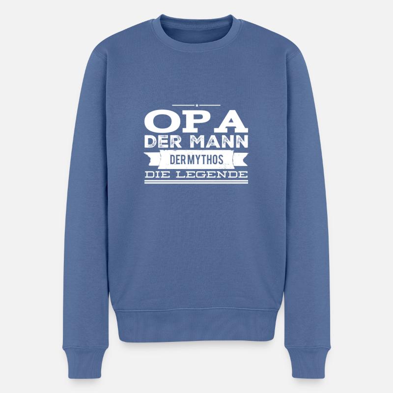 Opa die Legende! - Männer Premium Bio Pullover - Taubenblau