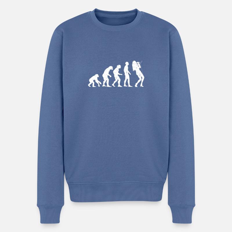 EVOLUTION SINGER! - Men's Premium Organic Jumper - stone blue