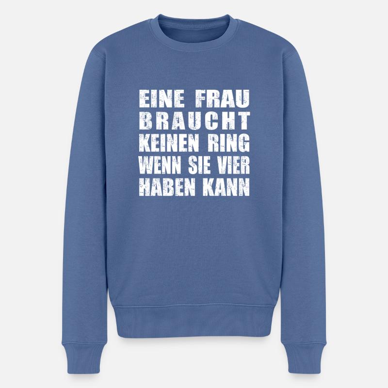 kein Ring vier Ringe - Männer Premium Bio Pullover - Taubenblau
