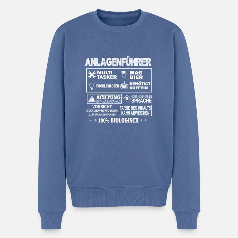 Anlagenführer - Männer Premium Bio Pullover - Taubenblau