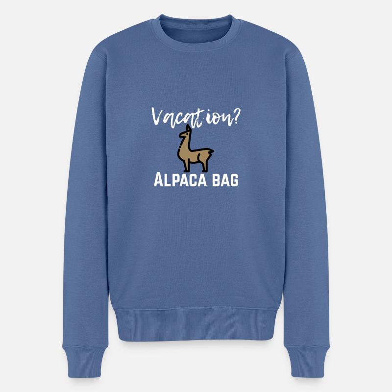 Vacation? - Männer Premium Bio Pullover - Taubenblau