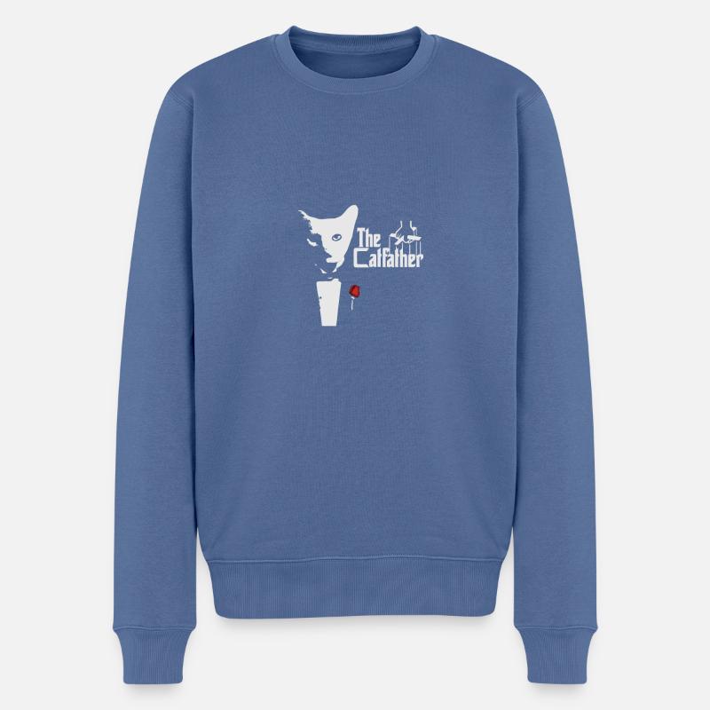 The Catfather - Männer Premium Bio Pullover - Taubenblau