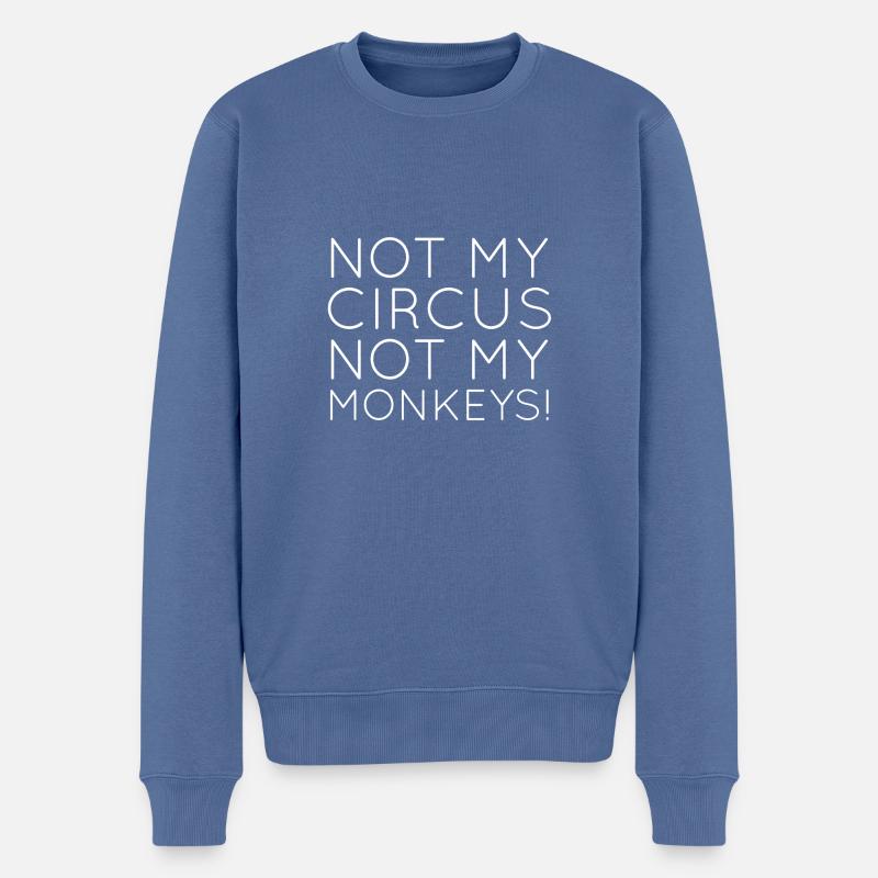 Monkey Circus - Männer Premium Bio Pullover - Taubenblau