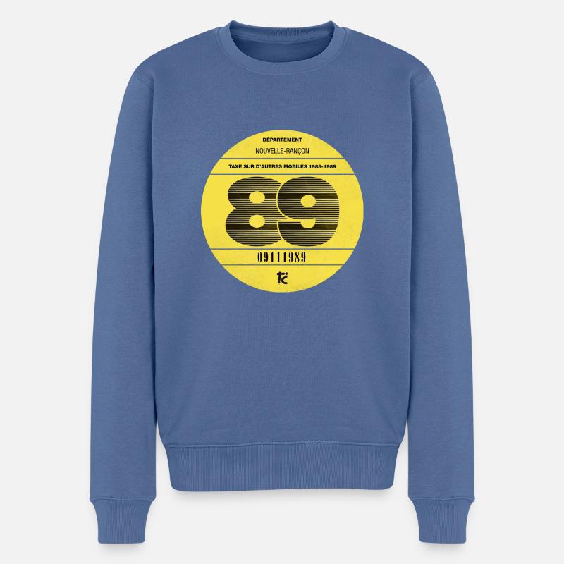 Vignette automobile 1989 - Pull Premium bio Homme - bleu pigeon